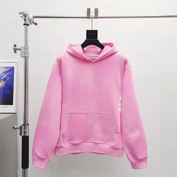 Top Quality 100% Cotton Men's Clothing Tears Hoodies Sweatshirts 430gsm Streetwear Tracksuits Denim Puff Printing Hoodie for Men